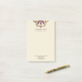 Paarse Amethyst en Gold lijst Lotus Post-it® Notes (Op bureau)