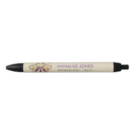 Paarse Amethyst en Gold lijst Lotus Zwarte Inkt Pen