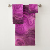 Paarse Amethyst en goudAbstract Agate Bad Handdoek (Insitu)