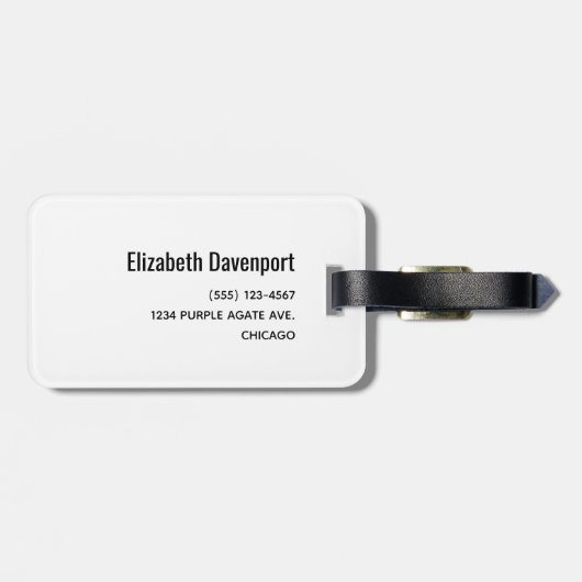 Paarse Amethyst en goudAbstract Agate Bagagelabel (Achterkant horizontaal)