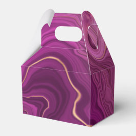 Paarse Amethyst en goudAbstract Agate Bedankdoosjes