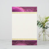 Paarse Amethyst en goudAbstract Agate Briefpapier (Staand voorkant)