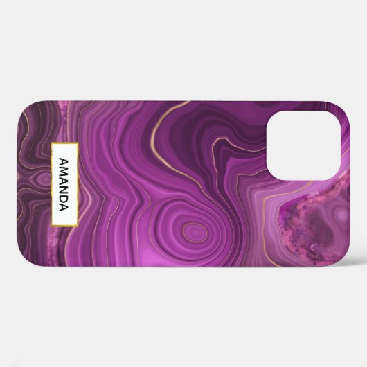 Paarse Amethyst en goudAbstract Agate Case-Mate iPhone Case (Achterkant (horizontaal))
