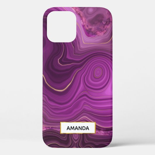 Paarse Amethyst en goudAbstract Agate Case-Mate iPhone Case (Achterkant)
