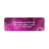 Paarse Amethyst en goudAbstract Agate Etiket (Voorkant)