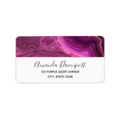 Paarse Amethyst en goudAbstract Agate Etiket (Voorkant)