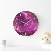 Paarse Amethyst en goudAbstract Agate Grote Klok (Huis)