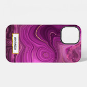 Paarse Amethyst en goudAbstract Agate iPhone Hoesje (Achterkant horizontaal)