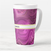 Paarse Amethyst en goudAbstract Agate Latte Mok (Rechterhoek)