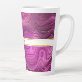 Paarse Amethyst en goudAbstract Agate Latte Mok