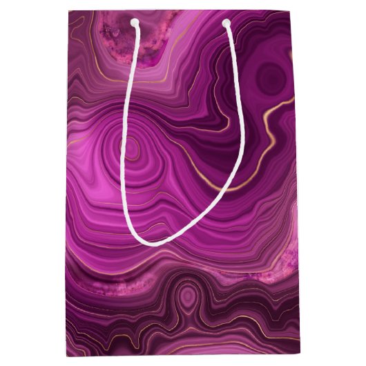 Paarse Amethyst en goudAbstract Agate Medium Cadeauzakje (Voorkant)
