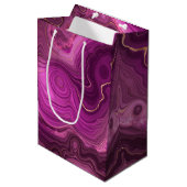 Paarse Amethyst en goudAbstract Agate Medium Cadeauzakje (Voorkant Gekanteld)