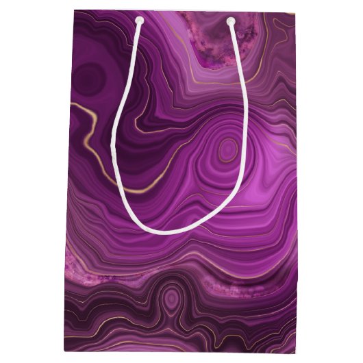 Paarse Amethyst en goudAbstract Agate Medium Cadeauzakje (Achterkant)