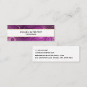 Paarse Amethyst en goudAbstract Agate Mini Visitekaartje (Voorkant / Achterkant)