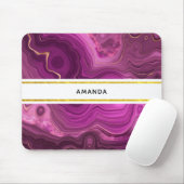 Paarse Amethyst en goudAbstract Agate Muismat (Met muis)