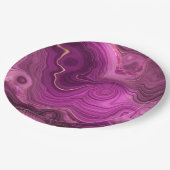 Paarse Amethyst en goudAbstract Agate Papieren Bordje (Gekanteld)