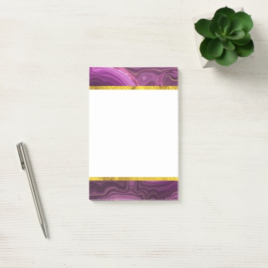 Paarse Amethyst en goudAbstract Agate Post-it® Notes (Kantoor)