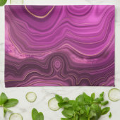 Paarse Amethyst en goudAbstract Agate Theedoek (Gevouwen)