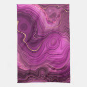 Paarse Amethyst en goudAbstract Agate Theedoek (Verticaal)