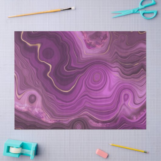 Paarse Amethyst en goudAbstract Agate Tissuepapier (Craft)
