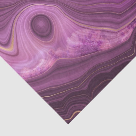 Paarse Amethyst en goudAbstract Agate Tissuepapier (Detail)