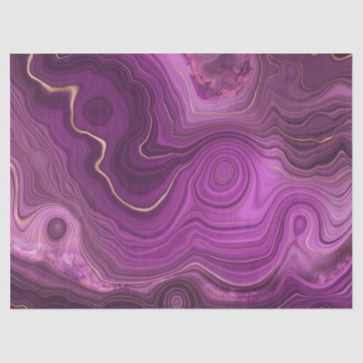 Paarse Amethyst en goudAbstract Agate Tissuepapier (Voorkant)