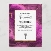 Paarse Amethyst en goudAbstract Agate Uitnodiging Briefkaart (Voorkant)