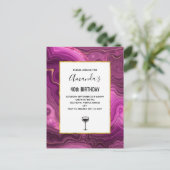 Paarse Amethyst en goudAbstract Agate Uitnodiging Briefkaart (Staand voorkant)