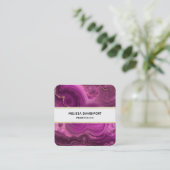 Paarse Amethyst en goudAbstract Agate Vierkante Visitekaartje (Staand voorkant)