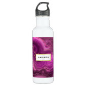 Paarse Amethyst en goudAbstract Agate Waterfles (Voorkant)