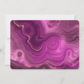 Paarse Amethyst en gouden Abstracte Agate Wedding Save The Date (Achterkant)