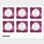 Paarse Amethyst en gouden Abstracte Agate Wedding Vierkante Sticker (Vel)