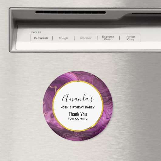 Paarse Amethyst en goudgewas Bedankt Mag Magneet (Insitu (Vaatwasser))