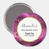 Paarse Amethyst en goudgewas Bedankt Mag Magneet (Voorkant / Achterkant)