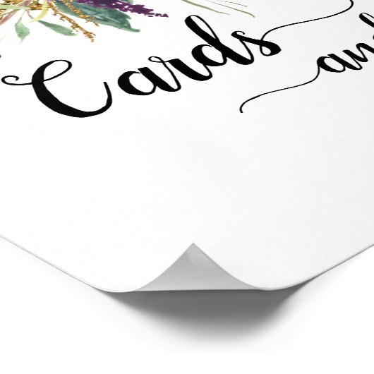 Paarse Amethyst Floral-Kaarten en cadeaubonzen Poster (Hoek)