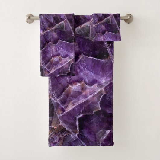Paarse Amethyst Gemstone Bad Handdoek (Insitu)
