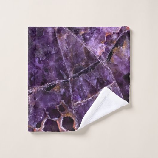 Paarse Amethyst Gemstone Bad Handdoek (Wasdoekje)