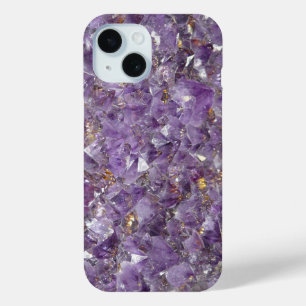 Paarse Amethyst Gemstone Custom iPhone 15 Case