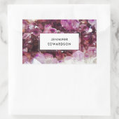 Paarse amethyst gemstone kristal professioneel rechthoekige sticker (Tas)
