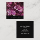 Paarse amethyst gemstone kristal professioneel vierkante visitekaartje (Voorkant / Achterkant)