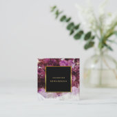 Paarse amethyst gemstone kristal professioneel vierkante visitekaartje (Staand voorkant)