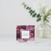Paarse amethyst gemstone kristal professioneel vierkante visitekaartje (Staand voorkant)