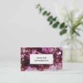 Paarse amethyst gemstone kristal professioneel visitekaartje (Staand voorkant)