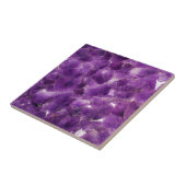 Paarse Amethyst Gemstone Rock Februstone Tegeltje (Zijkant)