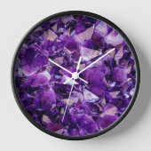 Paarse Amethyst Geode Crystal Gemstone Wall klok (Voorkant)