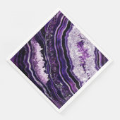 Paarse Amethyst Geode en Silver Digital Art Servet (Hoek)