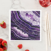 Paarse Amethyst Geode en Silver Digital Art Servet (Insitu)