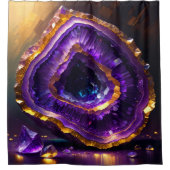 Paarse Amethyst Geode Goud Douchegordijn (Voorkant)