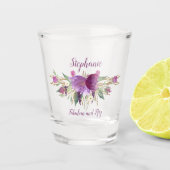 Paarse Amethyst Gold Floral Fabulous en vijftig Shot Glas (Voorkant)