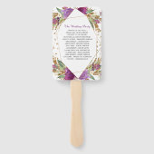 Paarse Amethyst Gold Glitter Geometrisch Lijst Handwaaier (Achterkant)